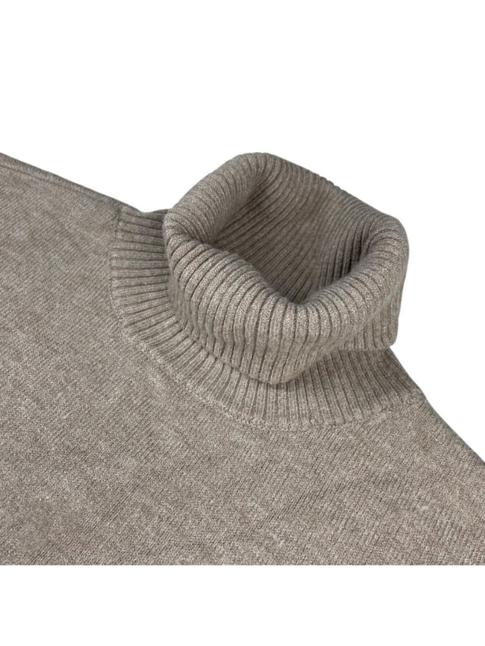 Saks Fifth Avenue Women's Turtleneck Faux Fur Sweater Beige • XL